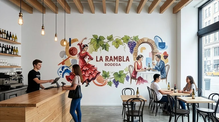 negocio bodega decoración pared